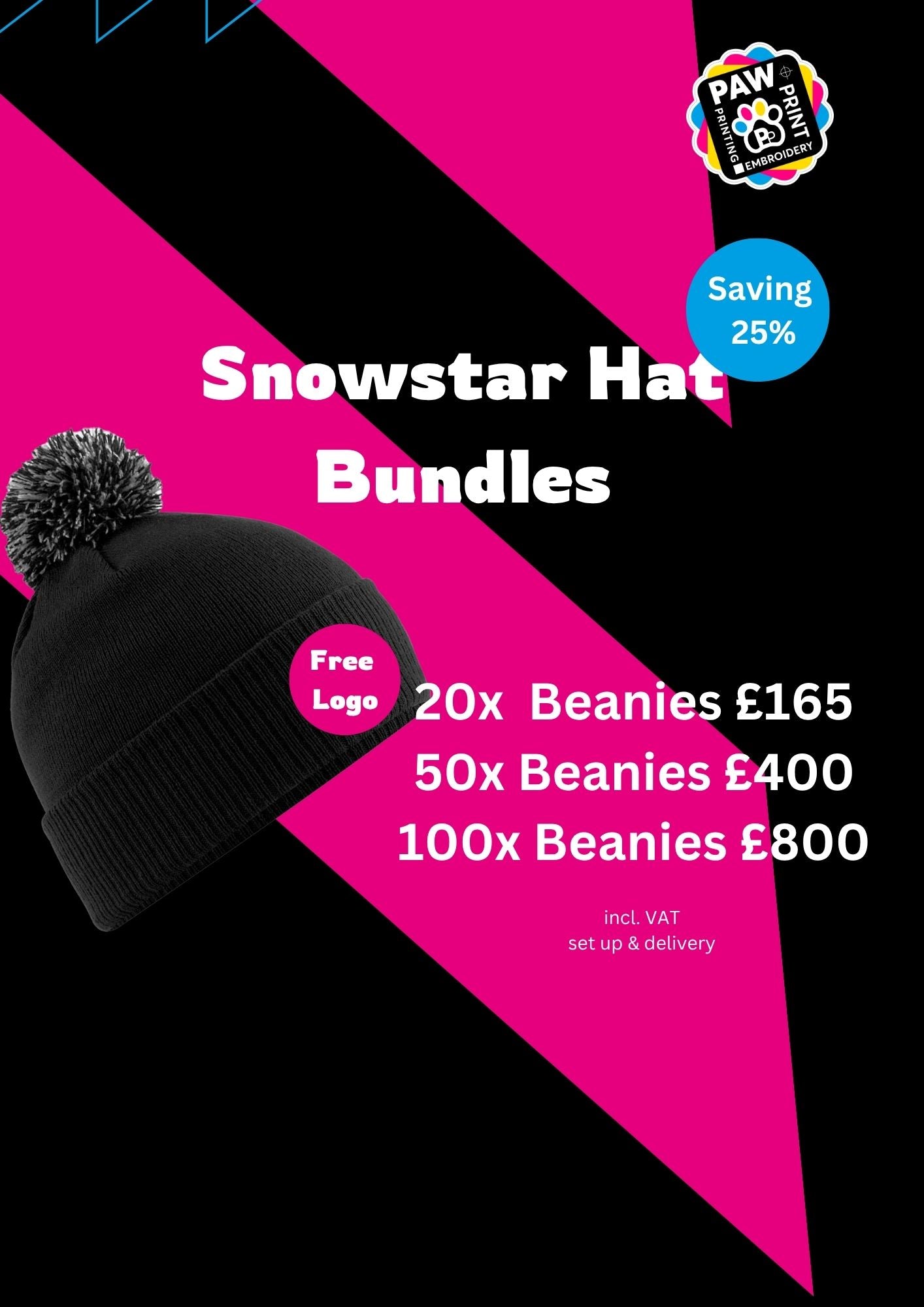Snowstar Beanie Bundle (with Free Logo Embroidery)
